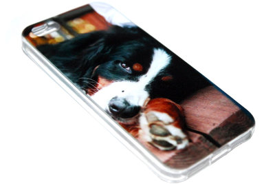 ADEL Siliconen Back Cover Softcase Hoesje voor iPhone 5C - Berner Sennenhond