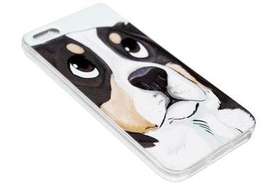 ADEL Siliconen Back Cover Softcase Hoesje voor iPhone 5C - Berner Sennenhond