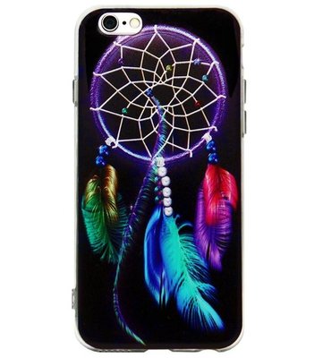 ADEL Siliconen Back Cover Softcase Hoesje voor iPhone 6(S) Plus - Dromenvanger Kleurrijk