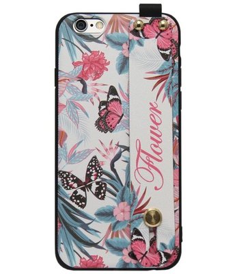 ADEL Siliconen Back Cover Softcase Hoesje voor iPhone 6(S) Plus - Vlinders en Bloemen