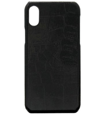 ADEL Kunststof Back Cover Hardcase Hoesje voor iPhone XS/X - Krokodil Zwart