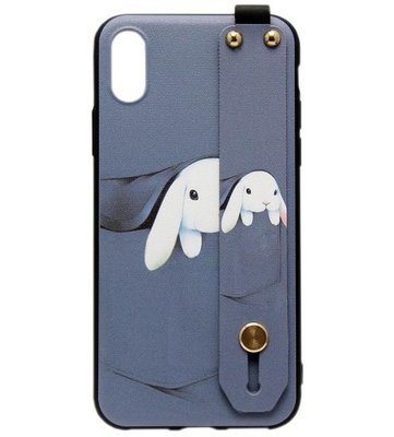 ADEL Siliconen Back Cover Softcase Hoesje voor iPhone XS/X - Konijn