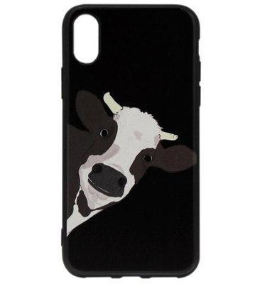 ADEL Siliconen Back Cover Softcase Hoesje voor iPhone XR - Koe