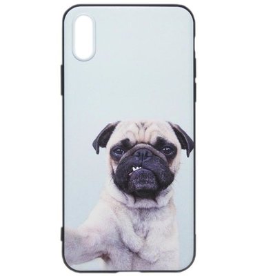 ADEL Siliconen Back Cover Softcase Hoesje voor iPhone XS/X - Bulldog Hond