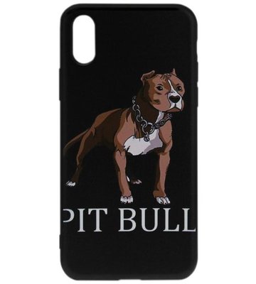 ADEL Siliconen Back Cover Softcase Hoesje voor iPhone XR - Pitbull Hond