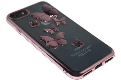 Glimmend roze vlinder hoesje iPhone 8 Plus/ 7 Plus