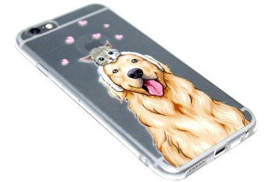 ADEL Siliconen Back Cover voor iPhone 6(S) Plus - Blonde Labrador Hond