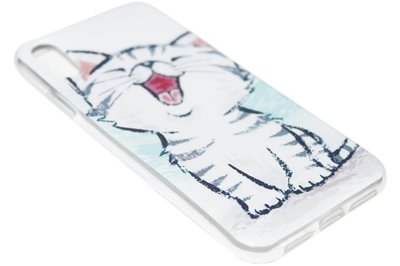 ADEL Siliconen Back Cover voor iPhone XR - Schattige Kat