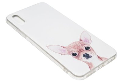 ADEL Siliconen Back Cover voor iPhone XR - Chihuahua Hond