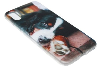 ADEL Siliconen Back Cover voor iPhone XS Max - Berner Sennenhond