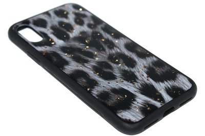 ADEL Siliconen Back Cover Hoesje voor iPhone XS/X - Glimmende Luipaard