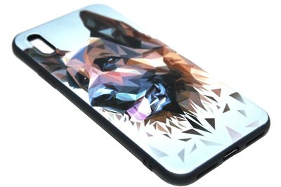 ADEL Siliconen Back Cover Hoesje voor iPhone XS Max - Duitse Herder Hond