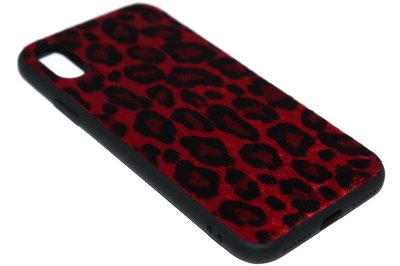 ADEL Siliconen Back Cover Hoesje voor iPhone XS Max - Rode Luipaard