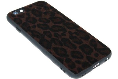 ADEL Siliconen Back Cover Hoesje voor iPhone 6/6S - Bruine Luipaard