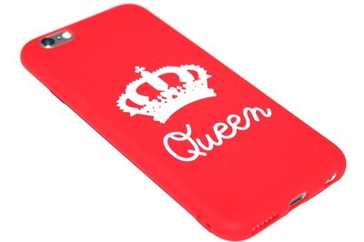 ADEL Siliconen Back Cover Hoesje voor iPhone 6(S) Plus - Queen Rood