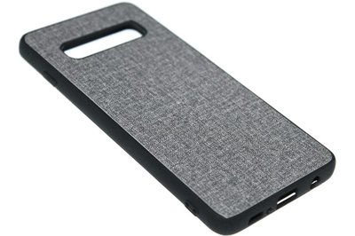 ADEL Siliconen Back Cover Hoesje voor Samsung Galaxy S10e - Stoffen Design Grijs