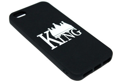 ADEL Siliconen Back Cover Hoesje voor iPhone 5/5S/SE - King Zwart
