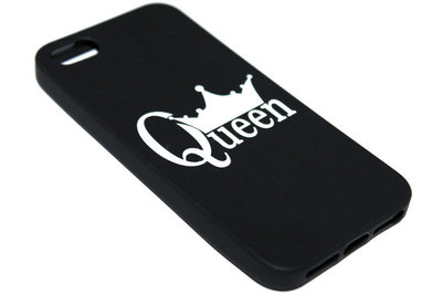ADEL Siliconen Back Cover Hoesje voor iPhone 5/5S/SE - Queen Zwart