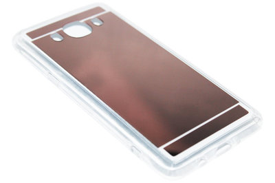 ADEL Siliconen Back Cover Hoesje voor Samsung Galaxy J7 (2016) - Glimmende Spiegel Beige