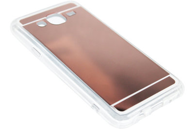 ADEL Siliconen Back Cover Hoesje voor Samsung Galaxy J5 (2015) - Glimmende Spiegel Beige