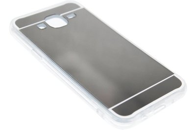 ADEL Siliconen Back Cover Hoesje voor Samsung Galaxy J7 (2015) - Glimmende Spiegel Zilver