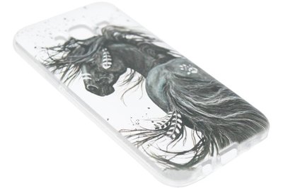 ADEL Siliconen Back Cover Hoesje voor Samsung Galaxy J7 (2015) - Paard met Veren