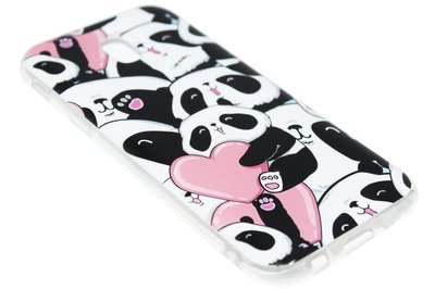 ADEL Siliconen Softcase Back Cover Hoesje voor Samsung Galaxy J7 (2017) - Panda Hartjes