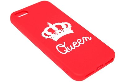 ADEL Siliconen Back Cover Softcase Hoesje voor iPhone 5/5S/SE - Queen Rood