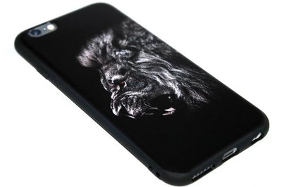 ADEL Siliconen Back Cover Hoesje voor iPhone 6/6S - Donkere Leeuw