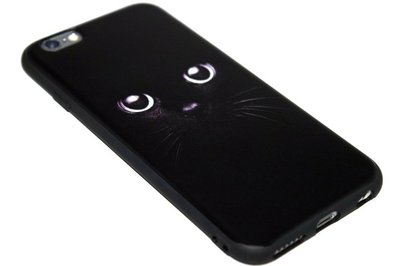 ADEL Siliconen Back Cover Hoesje voor iPhone 6/6S - Zwarte Kat