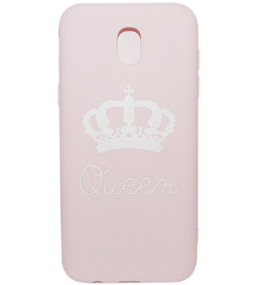 ADEL Siliconen Back Cover Softcase Hoesje voor Samsung Galaxy J7 (2017) - Roze Queen