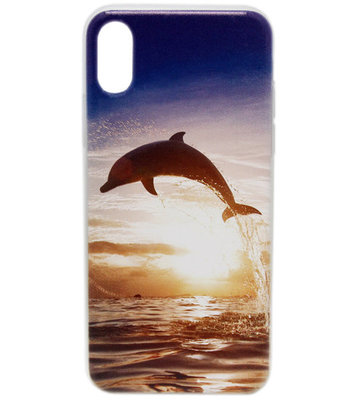 ADEL Siliconen Back Cover Hoesje voor iPhone XS Max - Dolfijn