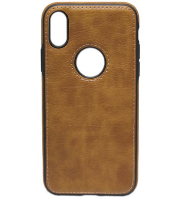 ADEL Kunstleren Back Cover Hoesje voor iPhone XR - Bruin