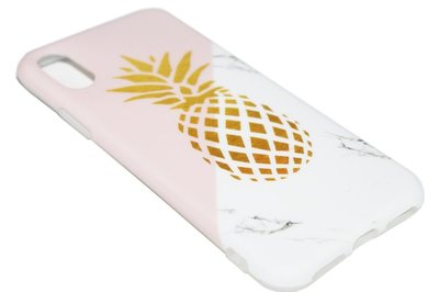 Goud ananas siliconen hoesje iPhone XS Max