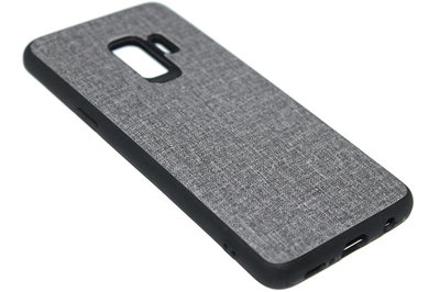 Stoffen hoesje grijs Samsung Galaxy S9 Plus