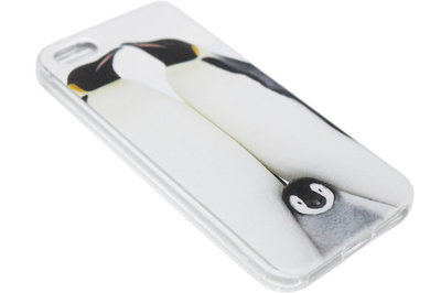 Pinguin hoesje wit siliconen iPhone 5/ 5S/ SE