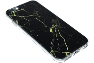 Zwartgoud marmer siliconen hoesje iPhone 6(S) Plus