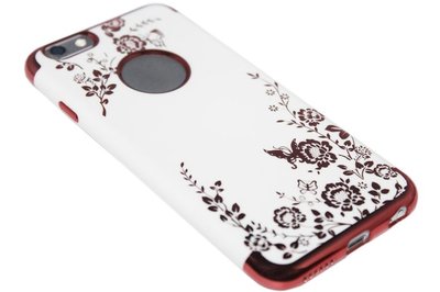 Glimmend vlinder en bloemen hoesje wit iPhone 6(S) Plus