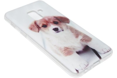 Schattig honden siliconen hoesje Samsung Galaxy A8 (2018)