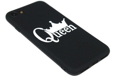 Zwart Queen siliconen hoesje iPhone 8 Plus/ 7 Plus