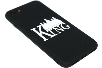 Zwart King siliconen hoesje iPhone 8 Plus/ 7 Plus