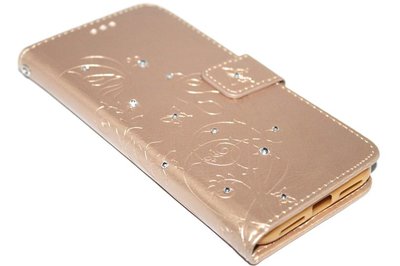 Goud vlinder diamanten hoesje iPhone XS/ X