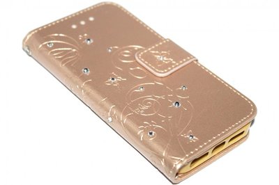 Goud vlinder diamanten hoesje iPhone 5/ 5S/ SE