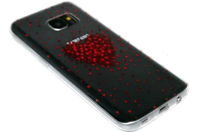 Rood hartjes siliconen hoesje Samsung Galaxy S7