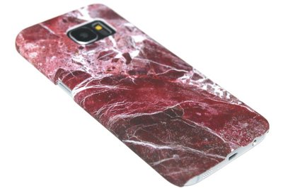 Rood marmer hoesje kunststof Samsung Galaxy S7