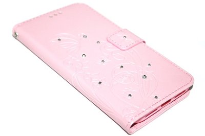 Roze vlinder diamanten hoesje iPhone XS/ X