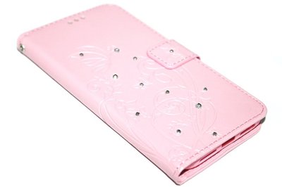 Roze vlinder diamanten hoesje iPhone XS Max