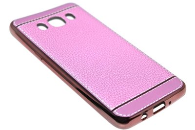 Roze back cover kunstleer Samsung Galaxy J5 (2016)