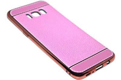 Roze back cover kunstleer Samsung Galaxy S8