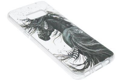 Paard met veren siliconen hoesje Samsung Galaxy S8 Plus